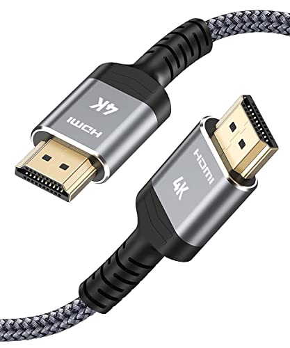 SNOWKIDS 5Meter 4K60Hz HDMI Kabel, HDMI Vergoldete Anschlüsse Nylon Geflochtenes Kabel mit Ethernet/Audio Rückkanal, Kompatibles 4K 2160p,1080p, 3D-Grau