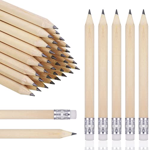 Xinstroe 40 Stück Mini Bleistift  Golf Tasche Bleistifte Halbstifte mit Radiergummi  Kurzer Bleistift Halber Golf-Bleistift für Schule Zuhause