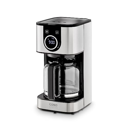 CASO Selection C 12-Kaffeemaschine mit Edelstahlgehäuse für bis zu 12 Tassen Kaffee, Wassertank ca.1,5 Liter mit Wasseranzeige,temperatur von 92 - 96 °C,Mit LED-Uhr und integrierter Timerfunktion