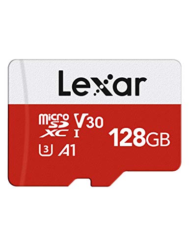 Lexar Micro SD Karte 128GB, Speicherkarte Micro SD mit SD Adapter, Bis zu 100 MB/s Lesegeschwindigkeit, UHS-I, U3, A1, V30, C10, 4K UHD microSDXC Memory Card