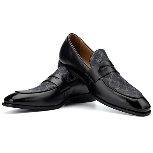 JITAI Mokassins Herren Elegante Schuhe Freizeit Loafer Herren Anzug Schuhe, Schwarz-05, 43 EU (10 UK)