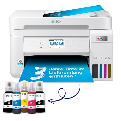 EcoTank ET-4856 A4-Multifunktions-Wi-Fi-Tintentankdrucker, mit einem im Lieferumfang enthaltenen Vorrat an Tinten bis zu 3 Jahren