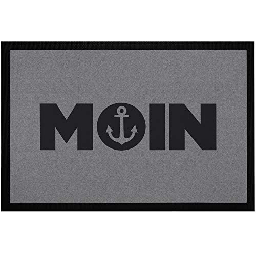 MoonWorks® Fußmatte Moin norddeutsche Gruß Willkommen Hallo rutschfest & waschbar schwarz 60x40cm