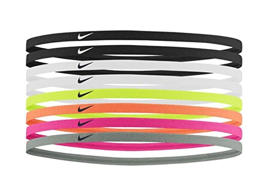 Nike Unisex – Erwachsene Skinny Haarband-Set 8er, Mehrfarbig, one Size