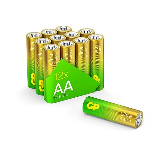 GP Ultra Alkaline Batterien AA, Longlife, 1,5V, Mignon Batterien, LR06, 12 Stück Vorratspack, Die Neue G-TECH-Technologie
