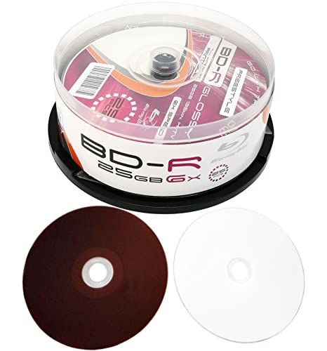 Bedruckbare Blu-ray Rohlinge Smart-Glossy 25GB BD-R SL Inkjet Printable Weiß Glänzend - 25er Spindel-Box Glossy
