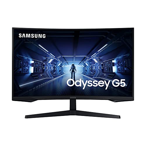 Samsung Odyssey G5 Curved Gaming Monitor C32G54TQBU, 32 Zoll, VA-Panel, WQHD-Auflösung, AMD FreeSync Premium, 1 ms (MPRT) Reaktionszeit, Bildwiederholrate 144 Hz, Schwarz