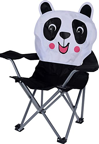 matrasa Campingstuhl für Kinder - Klappstuhl Strandstuhl Gartenstuhl Kinderstuhl - Panda (Schwarz-Weiß)