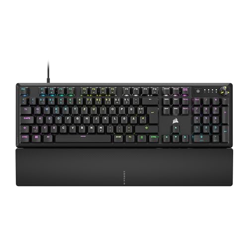 Corsair K70 CORE RGB Mechanische Gaming-Tastatur Mit Handballenauflage - Vorgeschmierte MLX Red Linear Keyswitches - Schalldämpfung - iCUE-Kompatibel - QWERTZ DE Layout - Schwarz