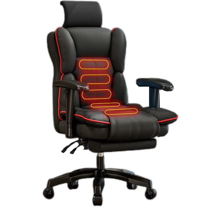 SAVELO Beheizter/Massage-Bürostuhl Chefsessel 7-Punkt-Massage Ergonomischer Stuhl Verstellbare Rückenlehne und Fußstütze für Schlafzimmerbüro(Size:B3)
