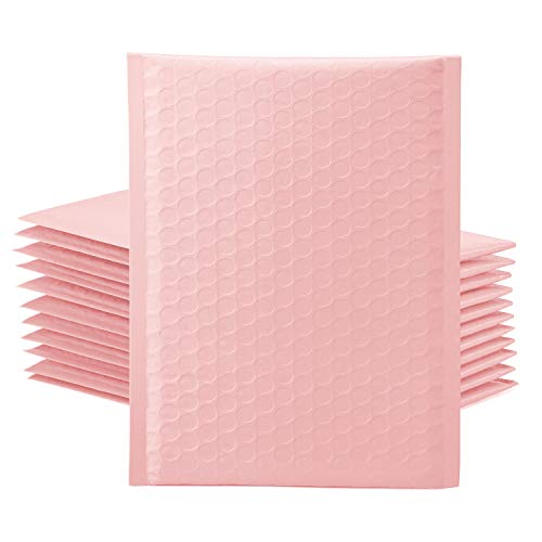 Switory Versandtaschen mit Luftpolsterfolie für CDs & Schmuck & Kosmetik - selbstklebende, gepolsterte Umschläge - Sakura Pink -15,3 cm x 22,9 cm - 50 Stück