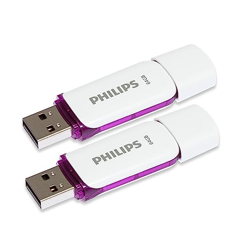 Philips Snow Edition 2.0 USB-Flash-Laufwerk 2X 64GB für PC, Laptop, Computer Data Storage, Lesegeschwindigkeit bis zu 25MB/s