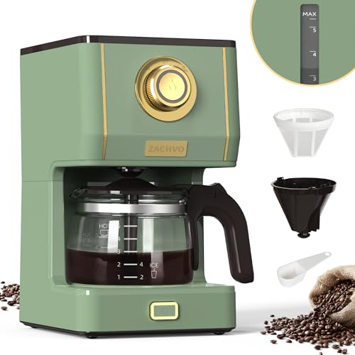 ZACHVO Filterkaffeemaschine Kaffeemaschine Filtermaschine 5 Tassen - Coffee Machine 650ml mit Glaskanne, Abnehmbaren Filter - Tropfstopp, Abschaltautomatik, 30min Warmhaltefunktion, 3 Brühmodus