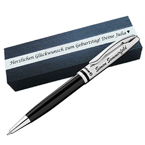 Pelikan - Kugelschreiber mit Gravur als Geschenk Wunschsymbol & Geschenkverpackung mit Gravur Kugelschreiber Jazz Classic K35 Schwarz FS PS12Box2