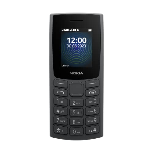 Nokia 110 Feature Phone mit integriertem MP3-Player, rückwärtiger Kamera, langlebigem Akku und Diktiergerät - Charcoal
