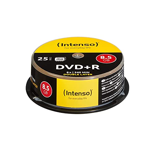 Intenso 4311144 DVD+R Double Layer Rohlinge, 8,5GB, 8x Speed, 25er Spindel