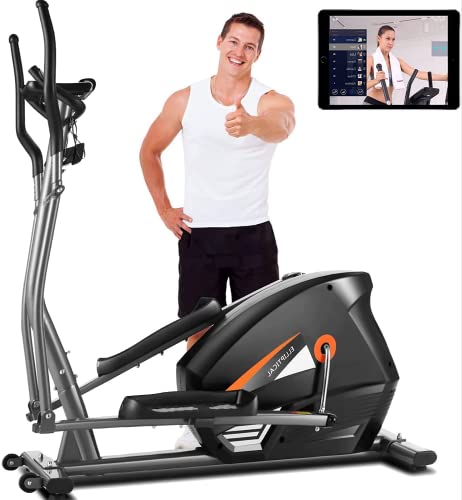 ANCHEER Crosstrainer, 10 Widerstandsstufen, App/Tablett-Halterung, Herzfrequenz, Ellipsenrad, Fitness, für Sport zu Hause, max. 390 lbs