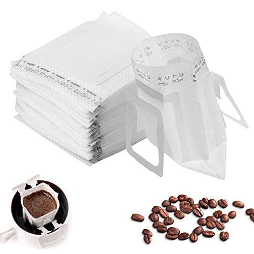 100 Stück Kaffeefilter, Hängende Ohrtropf-Filterkaffee, Kaffee Filter Tragbare Drip Coffee Bag für Meisten Tassen, Kaffeefilter Camping Kaffeefilter Für Die Reisen, Home, Office,