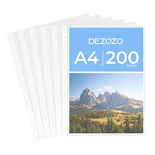 Dezozo Prospekthüllen Klarsichtfolien, DIN A4 Standart, 0.08mm, 200 Stück (200 Stück)