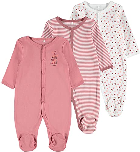 NAME IT Mädchen NBFNIGHTSUIT 3P W/F Dusty Rose NOOS 13194782, Dusty Rose, 68
