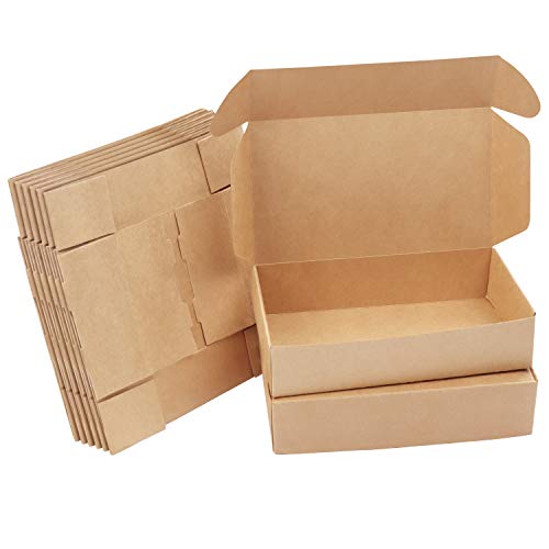 Kurtzy 20 Stk Karton Geschenkboxen Braun – Schachteln 19 x 11 x 4,5cm Pappschachteln mit Deckel – Kraftpapier Geschenk Box zum Selber Aufbauen für Geschenke, Hochzeit, Party, Weihnachten