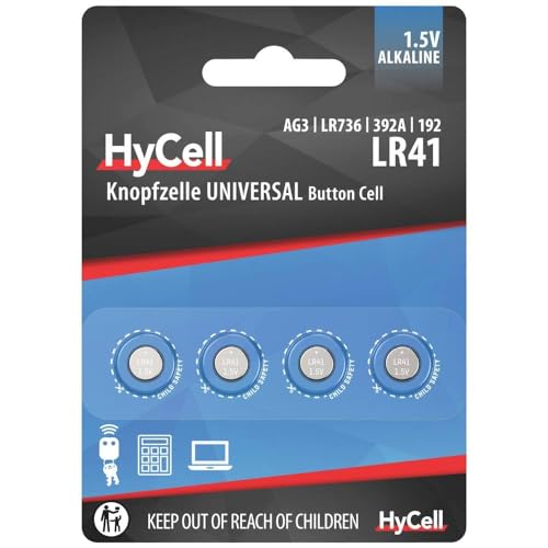 HYCELL 1516-0025 HyCell Alkaline Knofpzelle LR41 1,5V, V3GA, LR41/192 Akku-Set