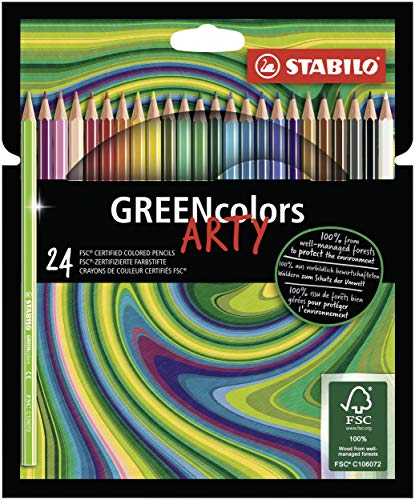 Umweltfreundlicher Buntstift - STABILO GREENcolors - ARTY - 24er Pack - mit 24 verschiedenen Farben