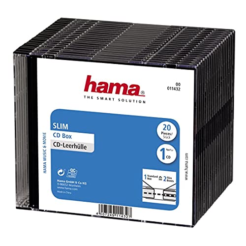 Hama CD-Leerhülle (20er-Pack, Slim, Höhe 5,2mm) schwarz