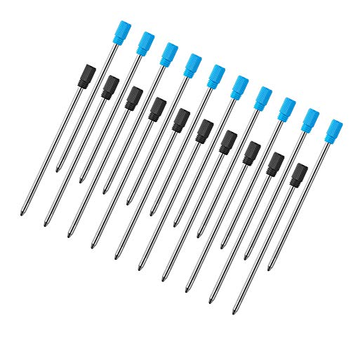 Kugelschreiberminen Schwarz Blau 0,7, Hochwertige Ersatz-Großraumminen, 20 Stück Glattes Schreiben Kugelschreiber Nachfüllungen
