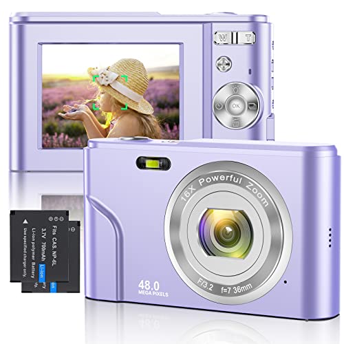 WSRYXXSC Digitalkamera Autofokus Fotokamera 1080P FHD Mini Videokamera 48MP Wiederaufladbare Kleine Kamera