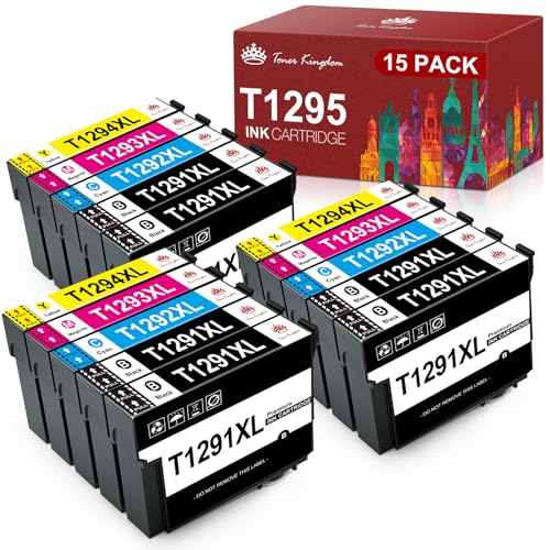 Toner Kingdom T1295 Multipack Kompatible Tintenpatrone für T1291 T1292 T1293 T1294 für Epson WF 3520 Stylus SX435W SX235W SX525WD SX425W Stylus Office BX535WD BX305FW (6Schwarz 3Cyan 3Magenta 3Gelb)