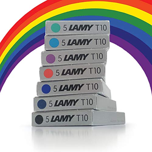 Lamy T10 Füllfederhalter Tintenpatronen,Nachfüllpackung für alle Lamy Füllfederhalter,1 Packung jeder Farbe,7 Stück,35 Patronen mehrfarbig