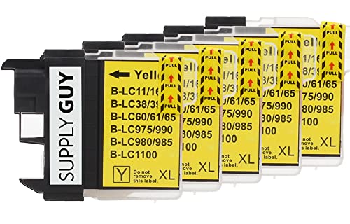 Supply Guy 5 Druckerpatronen kompatibel mit Brother LC-1100 Gelb passend für Brother Drucker Siehe Produktseite