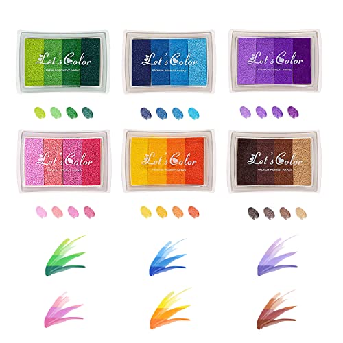 ZIOYA 24 Farben Stempelfarbe für Kinder Fingerabdruck Farbe Tinte für Stempelkissen Mehrfarbig, Basteln für Kinder,Rubber, Scrapbooking, Karten Making