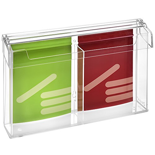 2-Fach DIN A5 Prospektbox/Prospekthalter/Flyerhalter im Hochformat, wetterfest, für Außen, mit Deckel, aus glasklarem Acrylglas - Zeigis®