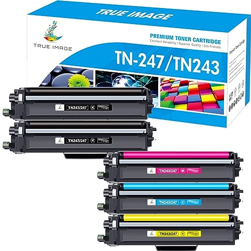 TRUE IMAGE TN-243CMYK TN247 Kompatibel als Ersatz Toner für Brother MFC L3750CDW TN-243 TN-247 TN243 MFC-L3750CDW DCP-L3550CDW MFC-L3770CDW HL-L3210CW HL-L3230CDW MFC-L3710CW MFC-L3730CDN 5er-Pack