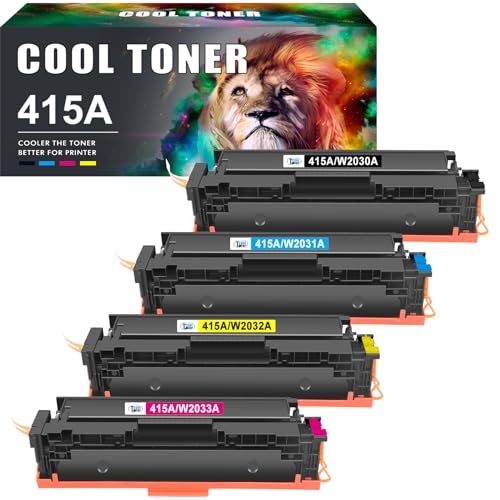Cool Toner Kompatible für HP 415A 415X Multipack Tonerkartusche Ersatz für W2030A W2030X W2031A W2032A W2033A Color Laserjet Pro MFP M479fdw Toner M479fnw M479fdn M479dw M454dn M454dw M479 (4er-Pack)
