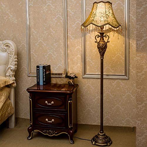 XiYou Stehlampe für Wohnzimmer, Schlafzimmer, traditionelles Eisen-Schriftrollen-Uplight, Familienzimmer oder Büro-Stehlampe