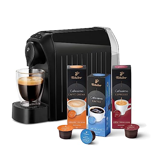 Tchibo Cafissimo „easy“ Kaffeemaschine Kapselmaschine inkl. 30 Kapseln für Caffè Crema, Espresso und Kaffee, Schwarz