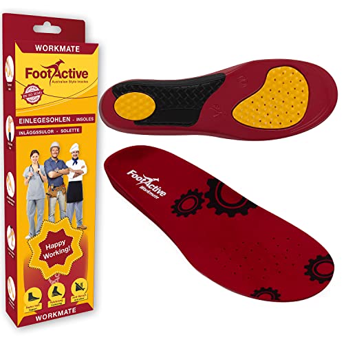 FootActive WORKMATE - Ideal für Alltag und Beruf - Schützt Ihre Füße auf harten Oberflächen, Rot, 42 - 43 (Medium)