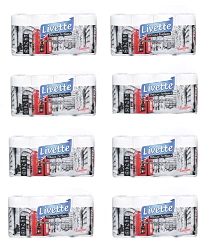 Livette 64 Rollen Toilettenpapier 157 Blatt, Klopapier, WC-Papier 3 lagig DELUXE Weiß (64)