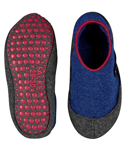 FALKE Unisex Kinder Hausschuh-Socken Cosy Slipper K HP Wolle rutschhemmende Noppen 1 Paar, Blau (Cobalt Blue 6054), 35-36