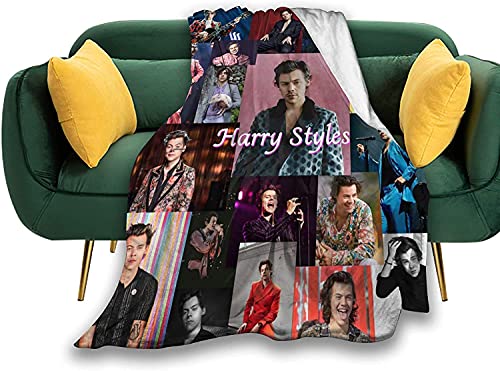 Multicolor Ultra-Soft Micro Fleece Blanket Soft und Warm Digital Printed Blanket Flanell Throw Blanket für Kinder/Erwachsene (Harry Styles-2, 50'x40')