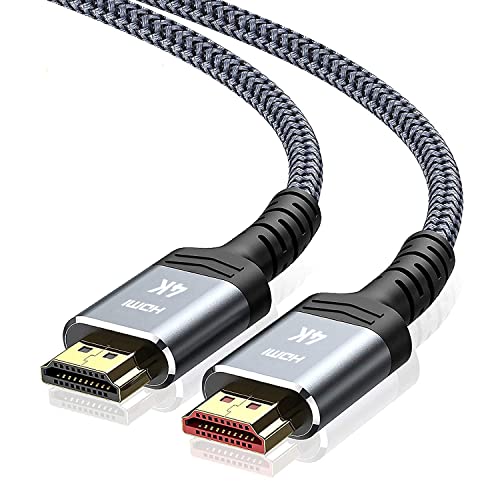 SNOWKIDS 15Meter 4K HDMI Kabel, HDMI Zu HDMI Kabel 4K@60Hz HDMI Nylon Geflochtenes Support Video 4K 2160p, Audio-Rückkanal, HDCP, Kompatibel mit TV, Monitor, 4K Beamerv