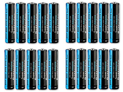 PEARL AAA 1 5V Batterien: 20er-Set Super-Alkaline-Batterien Typ AAA/Micro, 1,5 Volt (1 5V Micro Batterien, Batterien AAA alkalisch, Batteri)