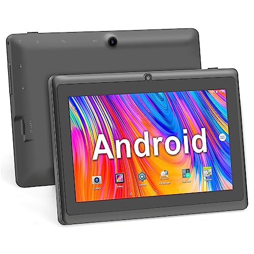 Haehne 7 Zoll Tablet PC, Android 5.0, A33 Quad Core, 1GB RAM 8GB ROM, Dual Kameras, WiFi, Bluetooth, für Erwachsener Kinder, Schwarz