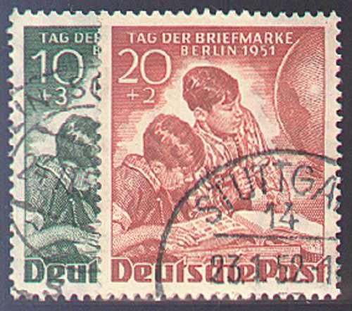 Goldhahn Berlin Nr. 80-81 gestempelt 'Tag der Briefmarke 1951' Briefmarken für Sammler