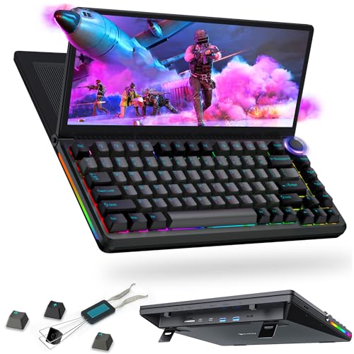 Kwumsy K3 Mechanische Gaming Tastatur mit Touchscreen-13'Tragbare multifunktionale gaming Tastatur,83Tasten RGB-LED Hintergrundbeleuchtung kompakte N-Key,Plug-and-Play für Windows (UK-Layout QWERTY)