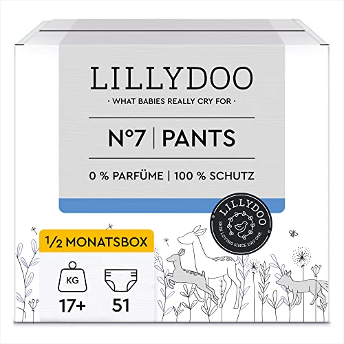 LILLYDOO hautfreundliche Pants, Größe 7 (17+ kg), Halbmonatsbox (51 Pants) (FSC Mix)