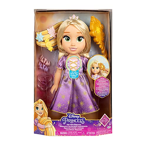 Disney Princess leuchtende Haarglanz Rapunzel mit Licht und Musik inkl. 12 Haaraccessoires 35 cm